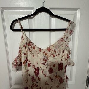 Elegant Floral Ruffle Blouse